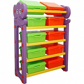 Стеллаж для хранения игрушек с крышками, 5 секций (Happy Box, JM-809D)